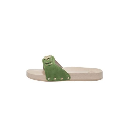 Sandale Femme SCHOLL PESCURA FLAT Suede - Vert - Boucle de serrage