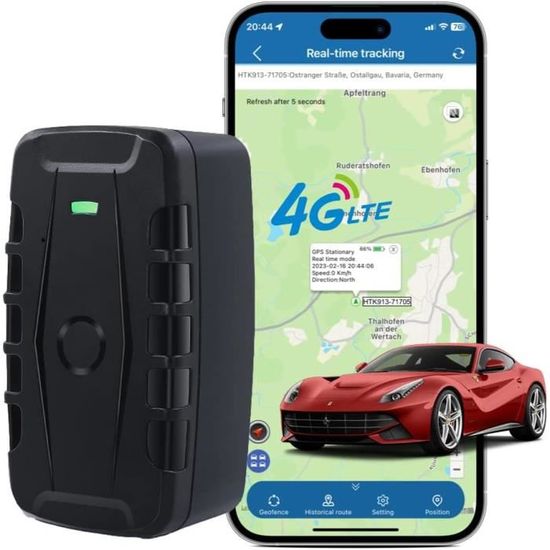 Traceur GPS Mini 4G étanche Pour Voiture, Moto, Vélo - Tracker De Localisation IOIS Noir - Neuf