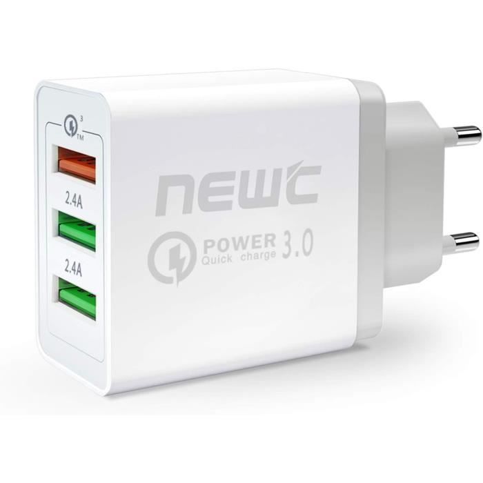 Chargeur Mural Rapide 2 Ports USB Avec Quick Charge 3.0 - 30W - Vida IT - Neuf