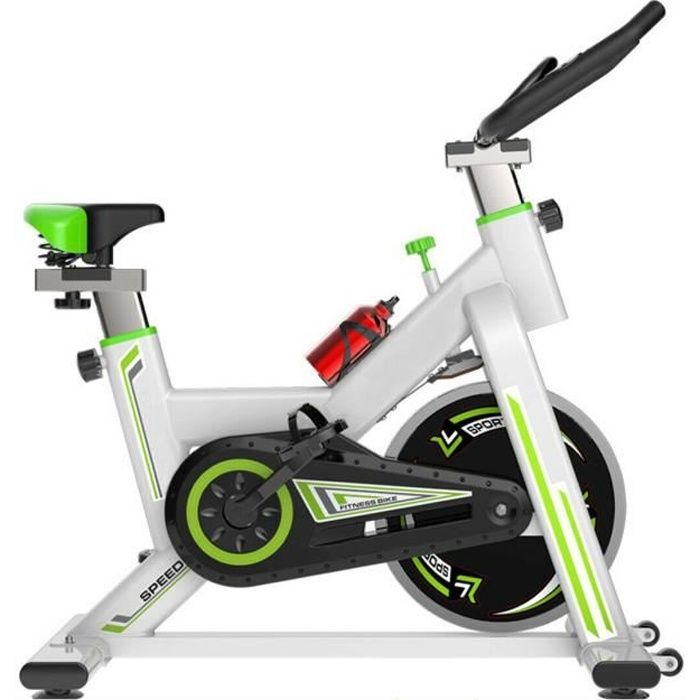 Vélo d'appartement Vélo biking d'intérieur ultra-silencieux avec Écran LCD/Résistance Réglable + Charge max 150KG Blanc