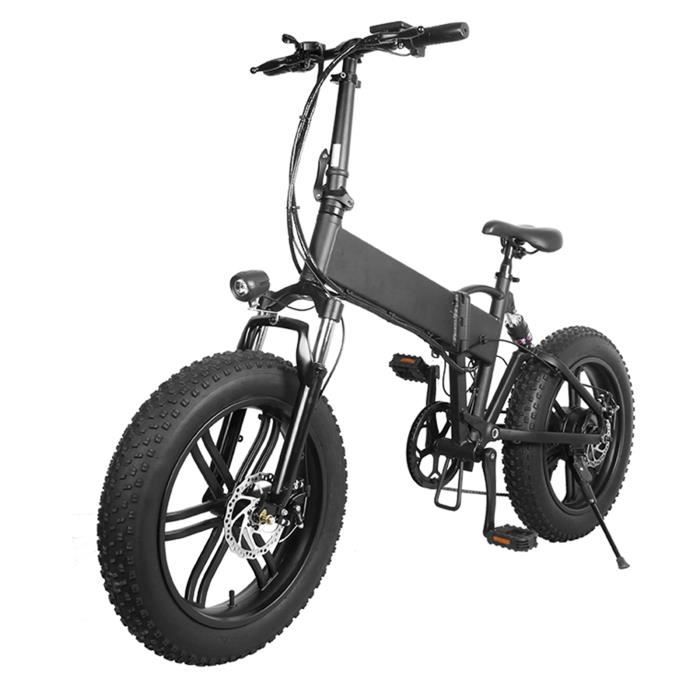 Vélo Électrique Moteur 500W,Tout-Terrain Fat 20 pouce 4.0 Pneu avec Batterie Amovible 10,4AH E-Bike Adulte, Shimano 7 Vitesses