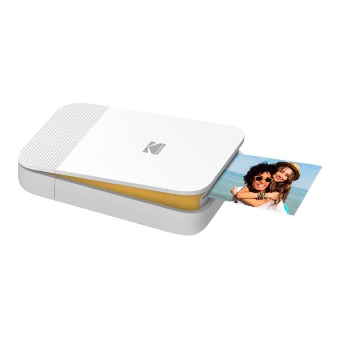 KODAK SMILE Printer - Imprimante Photo Bluetooth Compacte - Blanc/Jaune