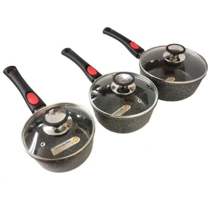 3 casseroles 16/18/20 cm espace cuisine tous feux dont induction