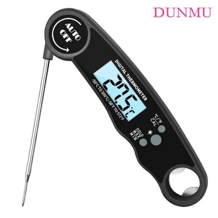 Thermomètre Cuisine, 3s Lecture instantané Thermomètre Cuisson, Thermomètre Viande, avec Écran LED RétroÉclairage, Sonde Pliabl