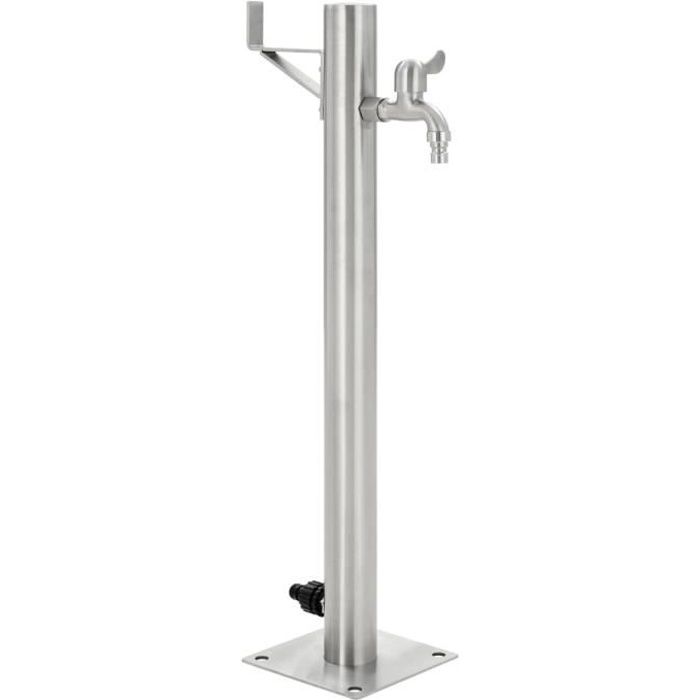 MEUBLE® Colonne à eau de jardin Professionnel - ronde Acier inoxydable 65 cm ♕8712