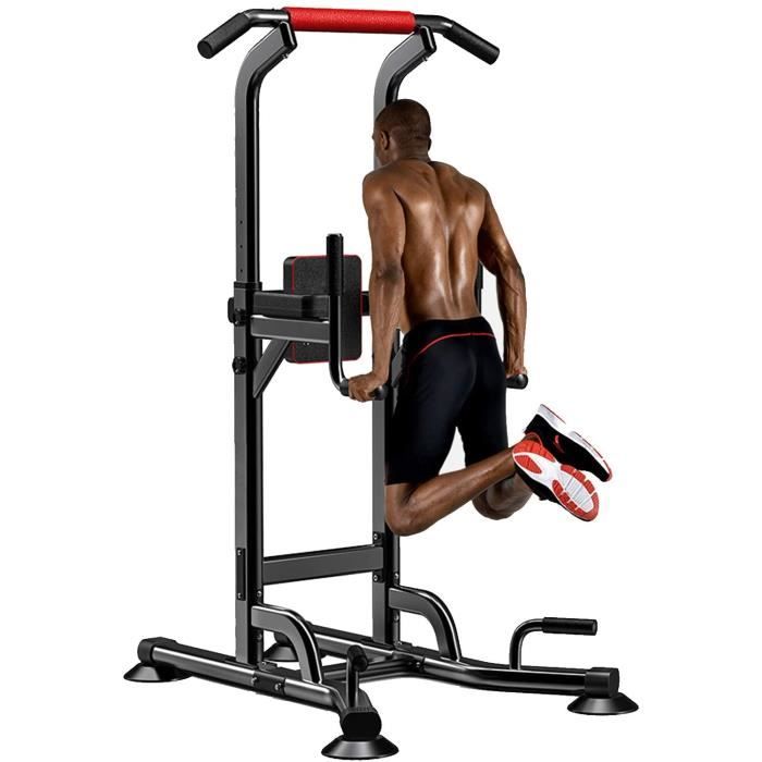 DIP STATION uteglable Barre de TractionPull Bar Chaise Romaine Multifonction Power Tower Dip Station Tour de Musculation Charge 1130
