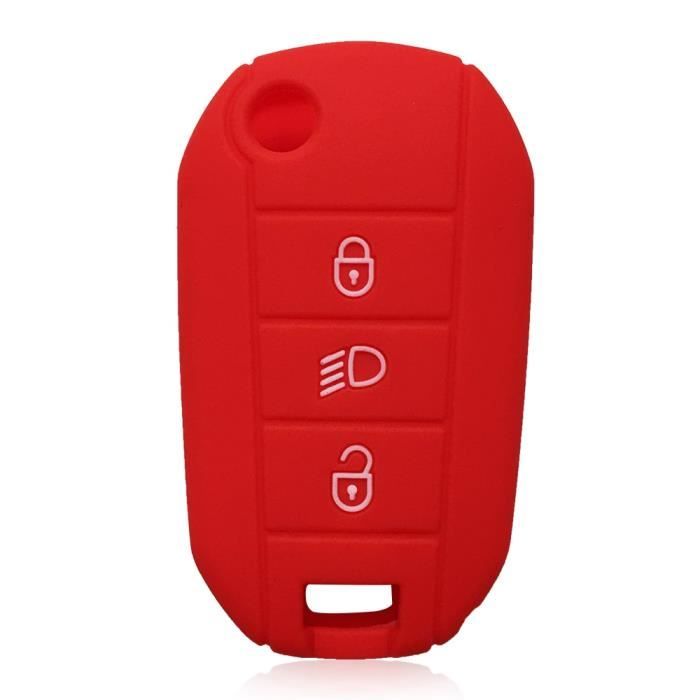 Coque clé,Clé Pour Citroen C3 C4 Cactus C5 X7 Berlingo C8 Pour Peugeot 5008 207 208 3008 307 308 508 407 Porte-clés en - Type B red