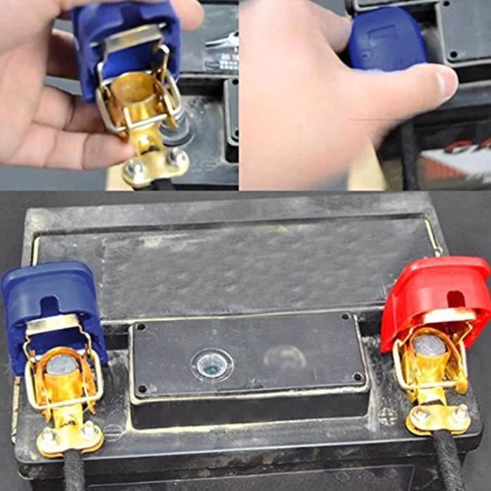 AYNEFY pince de connecteur de bornes de batterie 1 paire de bornes de batterie à dégagement rapide pinces connecteur pour caravane