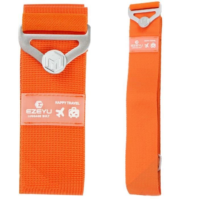 DAMILY® 2pcs Sangle de bagage ceinture de reliure de bagages ceinture d'emballage accessoires de bagages ceinture de renfort-orange