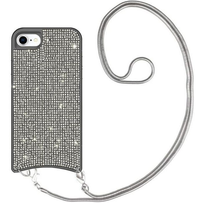 Coque pour iPhone 6/6S chaine strass noir