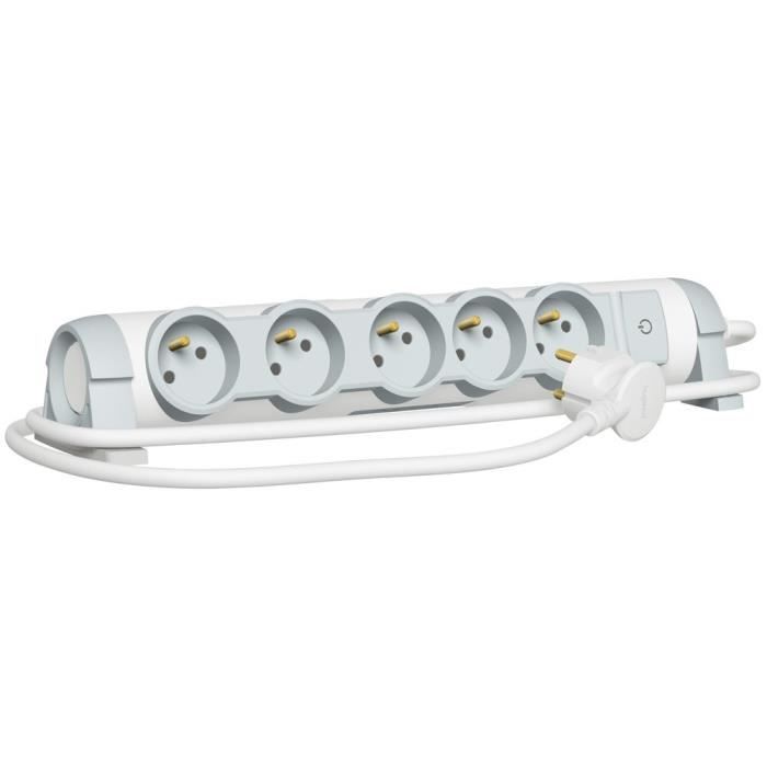 LEGRAND Rallonge multiprise Confort bloc de prises rotatif 5x2 P+T 3 m