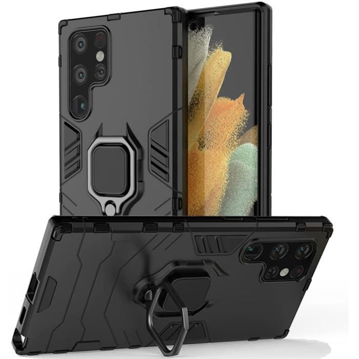 Coque pour Samsung Galaxy S22 ULTRA 5G Anti Choc avec Bague Anti Chute - béquille