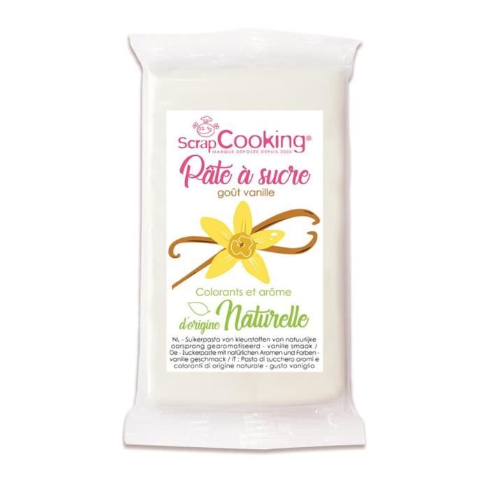 Pâte à sucre blanche goût vanille 250g - Scrapcooking Blanc