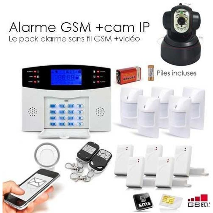 Alarme GSM, 99 zones XXL et camera IP