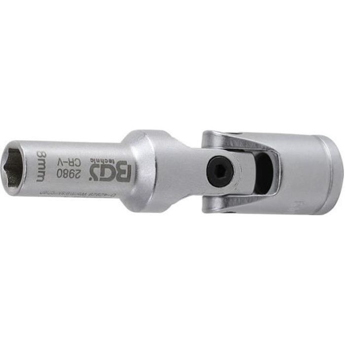 Douille articulée de bougie 10 mm (3/8-) 8 mm