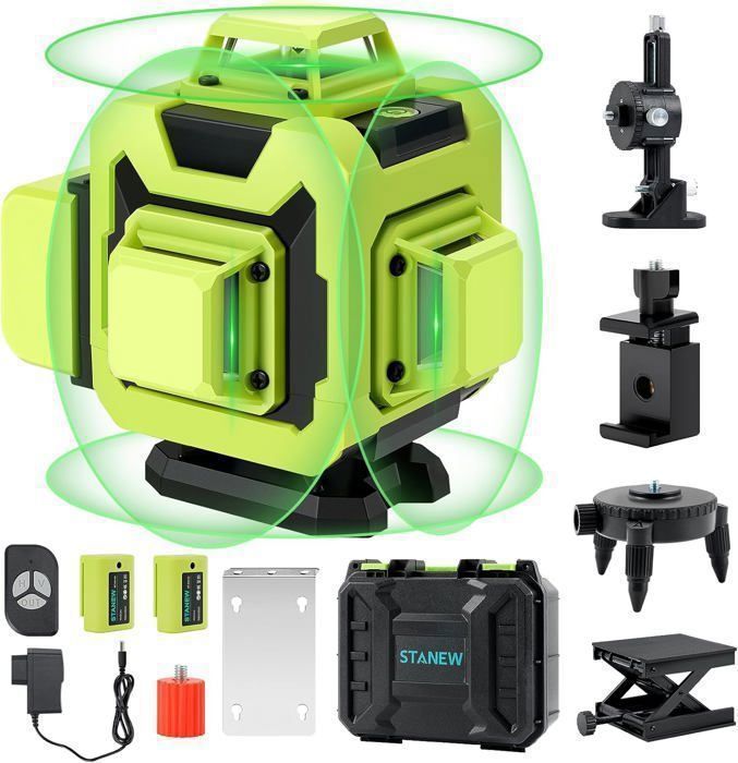 Télémètre,Niveau Laser 4D-3D vert 16-12 lignes à nivellement