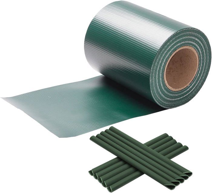 Lot De 10 Bandes Brise-vue En PVC Rigide - 2,5 M X 19 Cm - Opaque - Double Fil - Brise-vue