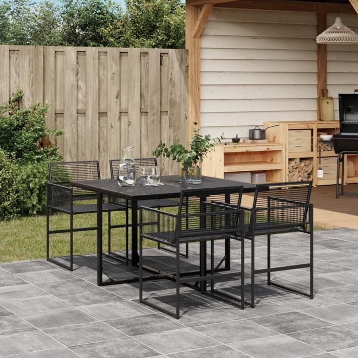 vidaXL Ensemble à manger de jardin coussins 5pcs Résine tressée 3278021 - vue 3