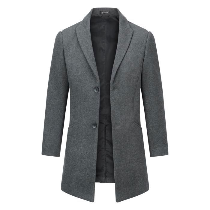 Wollen jas heren kort - mantel heren winter wol Mantenl slim fit winterjas lange mouwen gemiddelde lengte Britse stijl herenjas effen winddicht jack business korte jas winterjas, groen, 3XL