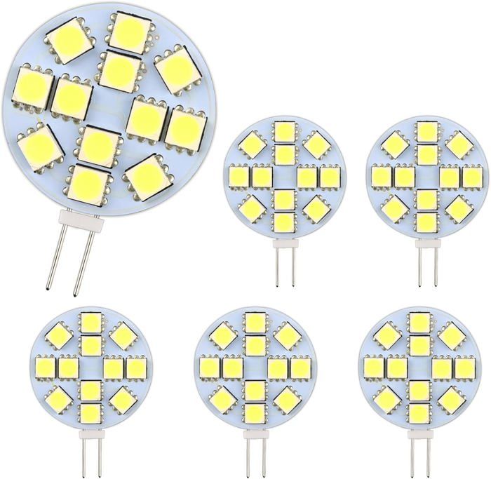 Ampoule G4 LED 2W AC/DC12-24V 200LM Blanc Froid 6000K Équivalent Ampoule Halogène 20w Non-Dimmable G4 Ampoule Ronde Lot de 6