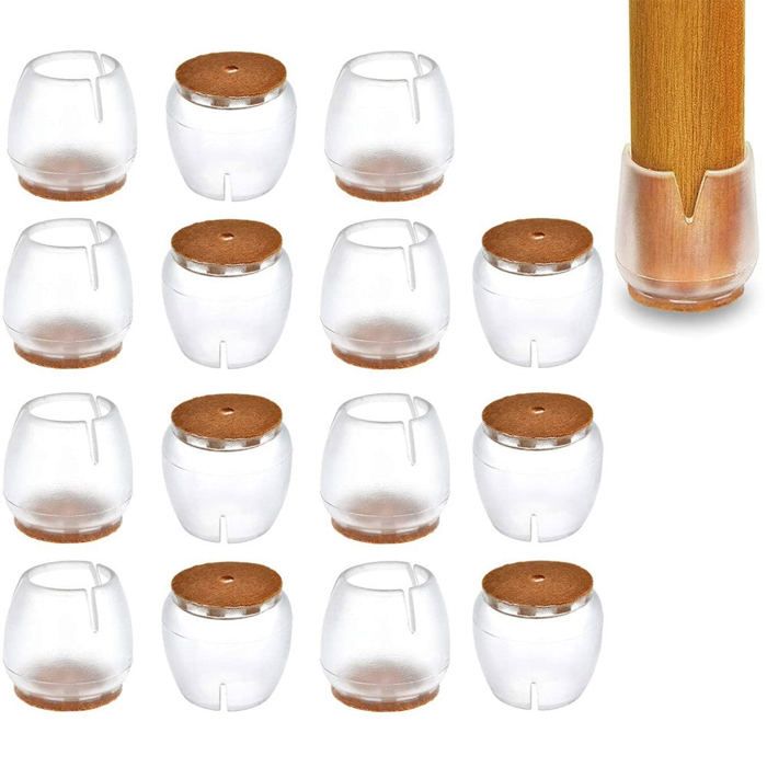 Akozon Protège-jambes de chaise en silicone carré Housses de Pieds de