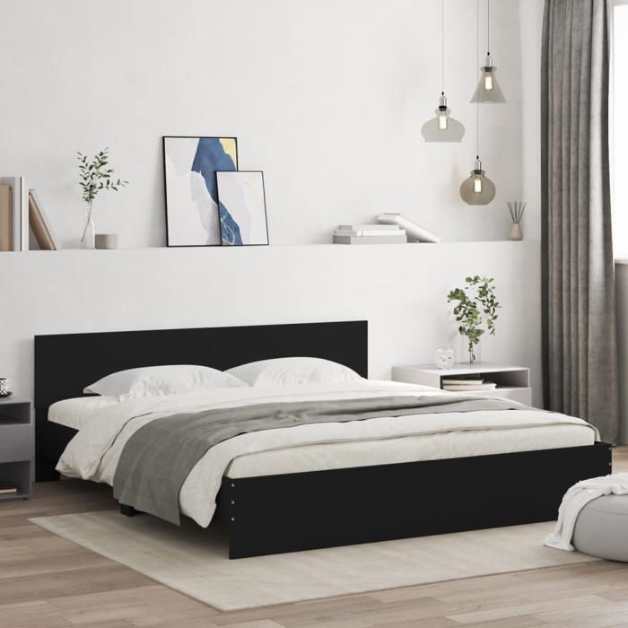 SALE 2025Structure/Cadre de lit - Lit 2 personnes - noir 180x200 cm52.28 Kg 7193
