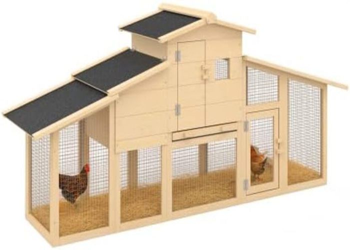 Comparer les prix de Poulailler avec pondoir et clapier Double XXL en Bois