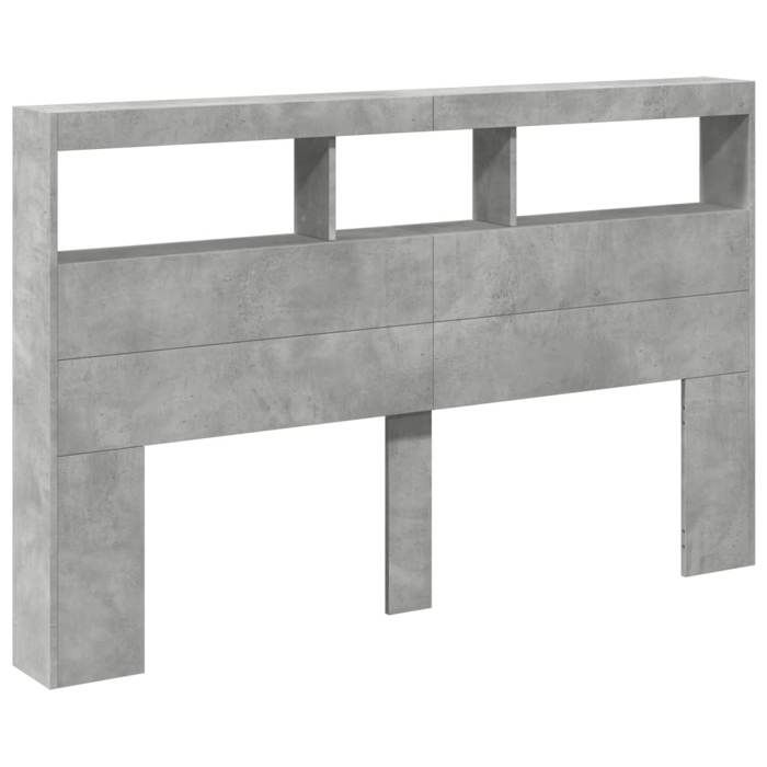 RemiseArmoire tête de lit - SUMMER - avec LED gris béton 160 x 17 x 102 cm JILIMAISON2025 84495354
