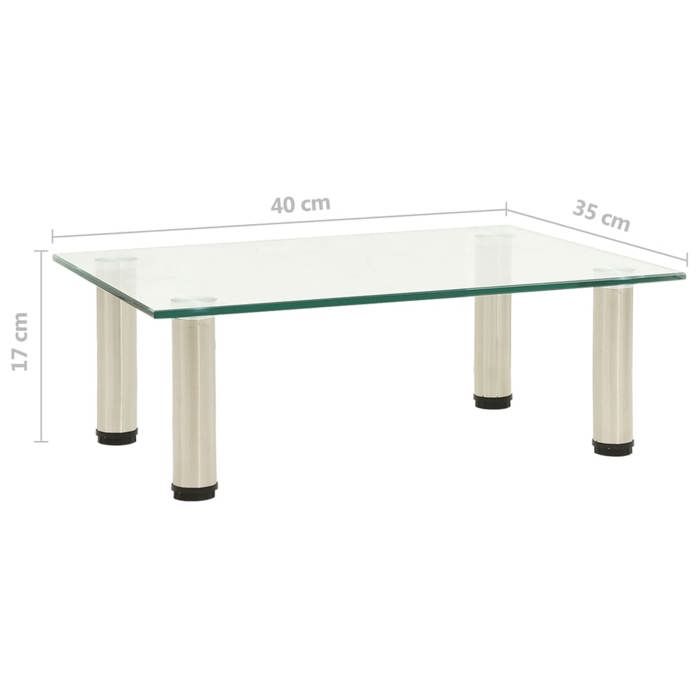 Armoire TV/Table TV/Meuble HIFI GKK Transparent 40x35x17 cm Verre trempé @233