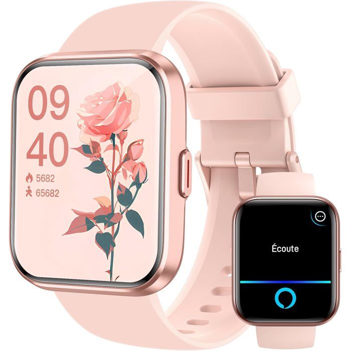 FLEUVE Montre Connectée Intelligente Femme Homme 18 Appel Bluetooth Alexa Sommeil Cardio Spo2 IP68 100 Sports Android iOS - vue 2