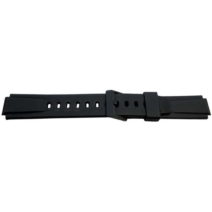 Bracelet montre - MY-MONTRE - compatible Casio 332P2/W725/W726 - 14 mm - boucle noire - polyuréthane hypoallergénique