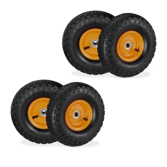 Lot De 4 Roues Avec Boulons Pour Plate-forme De Tondeuse - Compatible Cub Cadet, John Deere, Etc. - Neuf