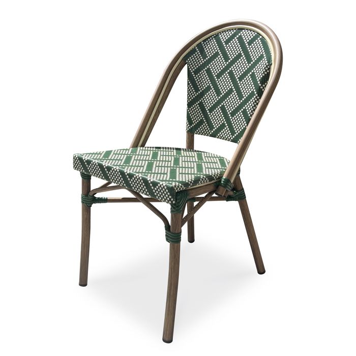 Fauteuil de jardin empilable en aluminium - Vert - BISTRO Fauteuil de jardin empilable en aluminium - Vert - BISTRO