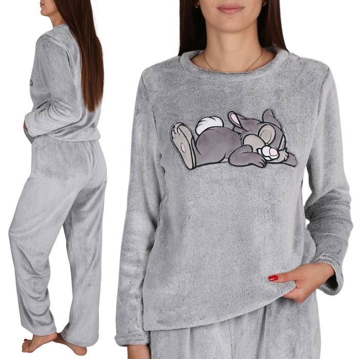 Pyjama 2 Pièces En Polaire Pour Femme Et Homme - Vêtement De Nuit Chaud, Confortable, Lavable Machine