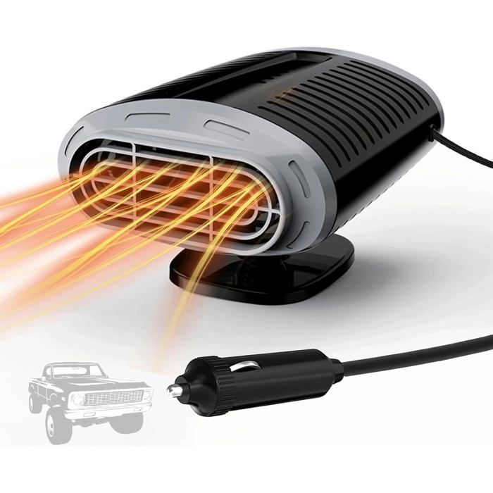 Ventilateur Chauffage Voiture 12V - 2 Vitesses Dégivrage Désembuage Pour Petits Véhicules