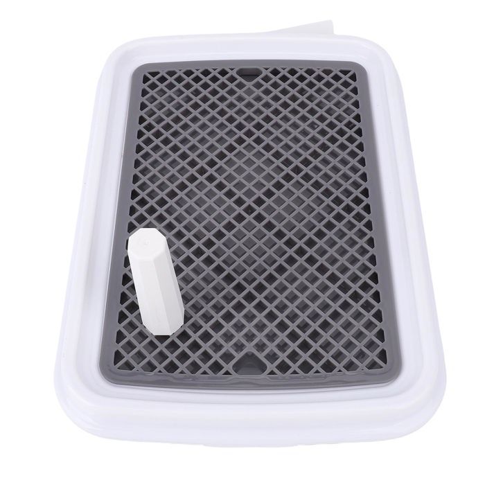 OMABETA toilettes pour animaux de compagnie Toilettes pour chiens haute clôture anti-odeur facile animalerie conditionneur Gris