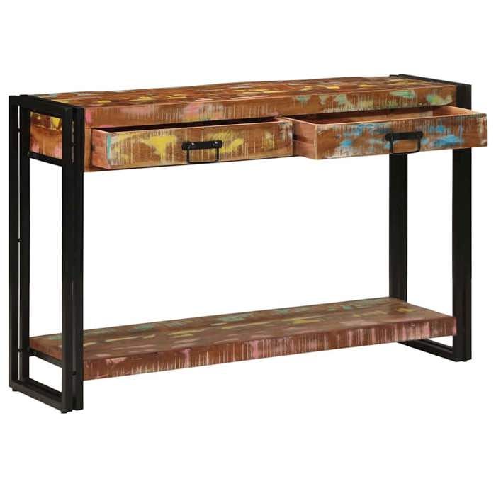 NEW 2026 Table dappoint( 1 pc) - Console meuble - Multicolore 120x33x75 cm Bois Recyclé Solide L1155