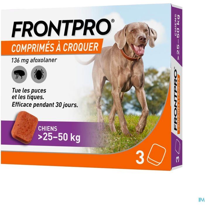 Comparer les prix de Flea And Tick Tablets For Dog (25-50 Kg) - 3X 136Mg