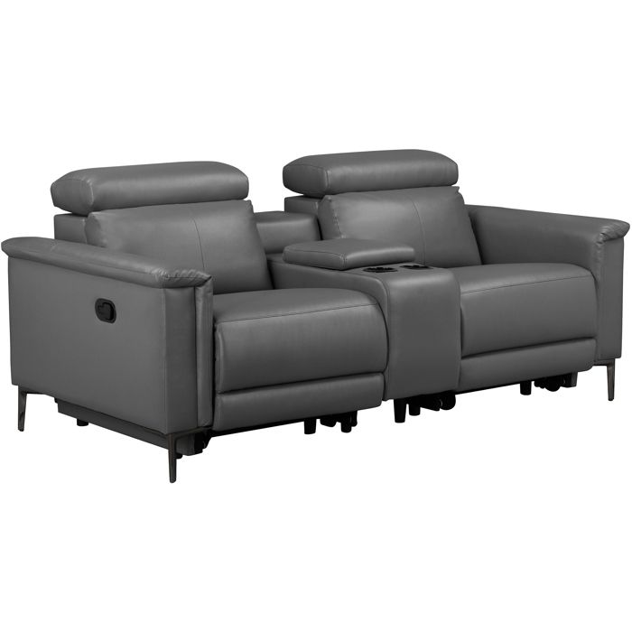 Lund-double Fauteuil à Bascule Manuel En Pu Gris Lund-double Fauteuil à Bascule Manuel En Pu Gris