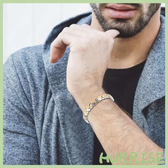 Garosa Bracelet de soins de santé Bracelet élégant en titane et acier pour hommes et femmes aimants de soins de montres parure