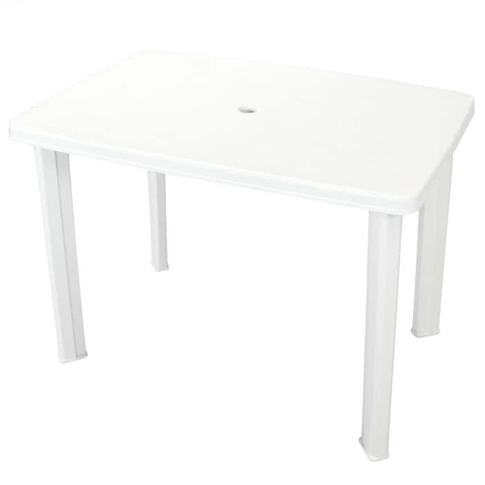 Soldes printemps Table terrasse - Blanc - Table de jardin - 1 PC - Blanc 101x68x72 cm Plastique T427