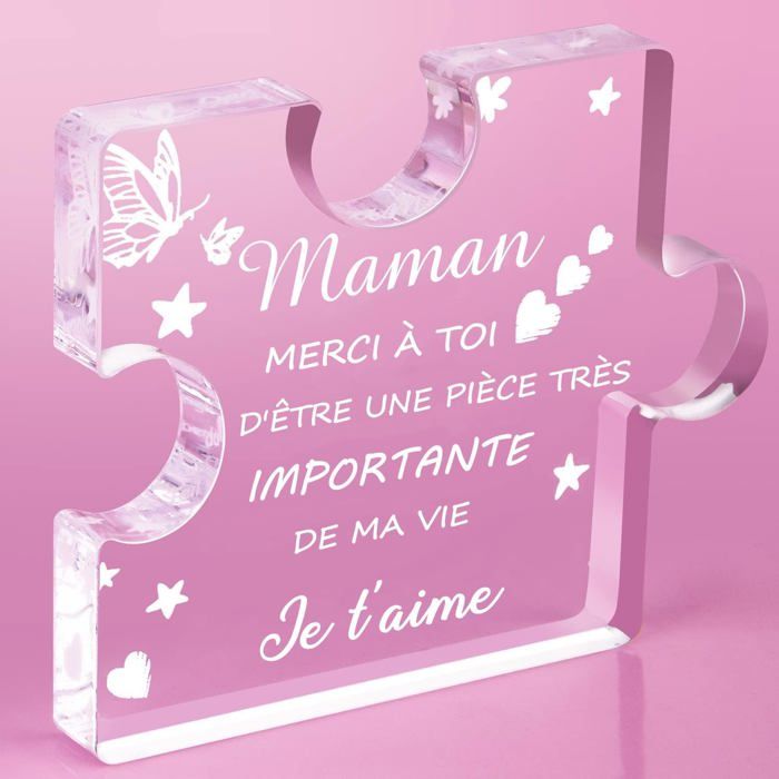 Cadeau Maman Cadeau Fete Des Meres Gravure Acrylique Bloc Puzzle Anniversaire Maman Anniversaire Femme Noel