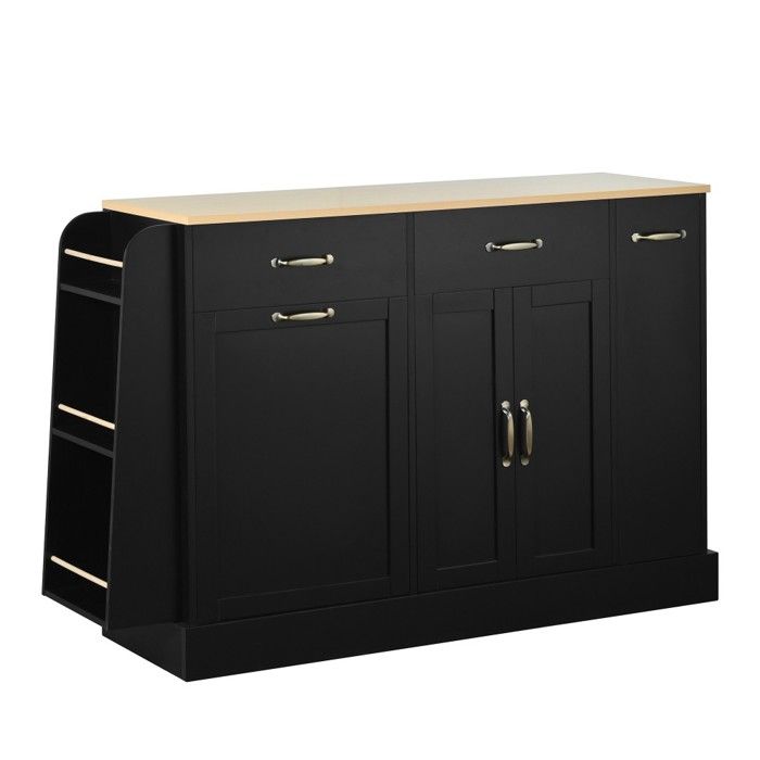 Buffet Noir 133.5x40x86cmtiroirs Multiples Avec Poubelle Et Étagère Épicesrangement Multifonction Cuisine Salon Salle À Manger Buffet Noir 133.5x40x86cmtiroirs Multiples Avec Poubelle Et Étagère Épicesrangement Multifonction Cuisine Salon Salle À Manger