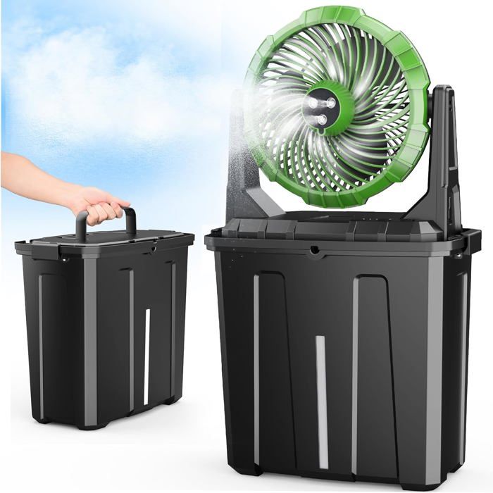 Ventilateur brumisateur portable - TOMASORTEL - Modèle 9L - Double brume - Batterie intégrée - Moteur sans balais