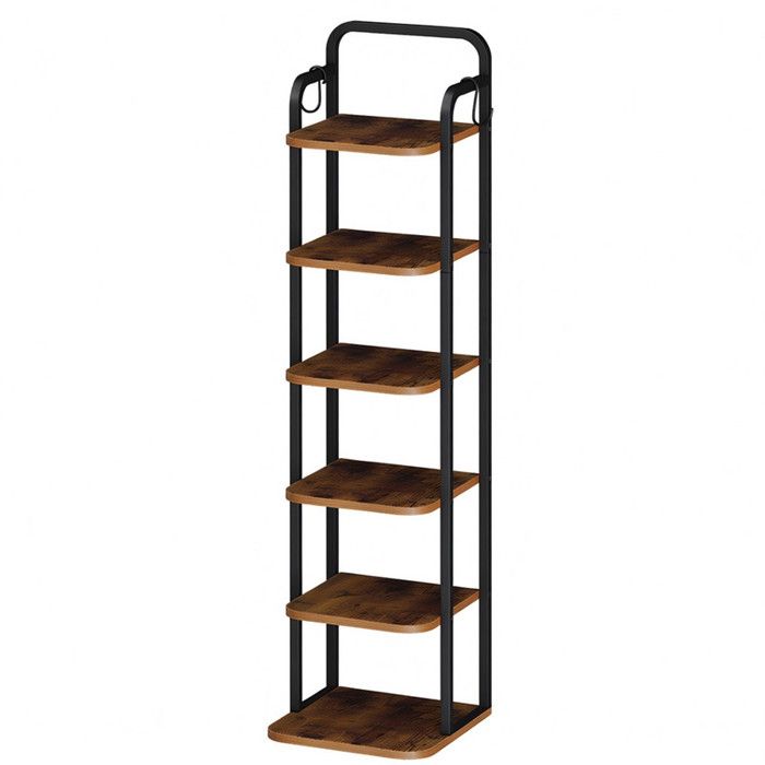 Rangement à chaussures autoportant et gain de place avec design réglable sur plusieurs niveaux disponible en noir et marron