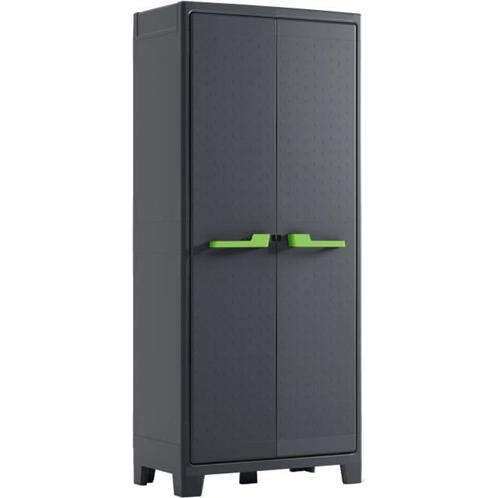 Armoire de rangement haute Moby - KETER - Gris anthracite - 80 x 44 x 182 cm - 4 étagères - Imperméable