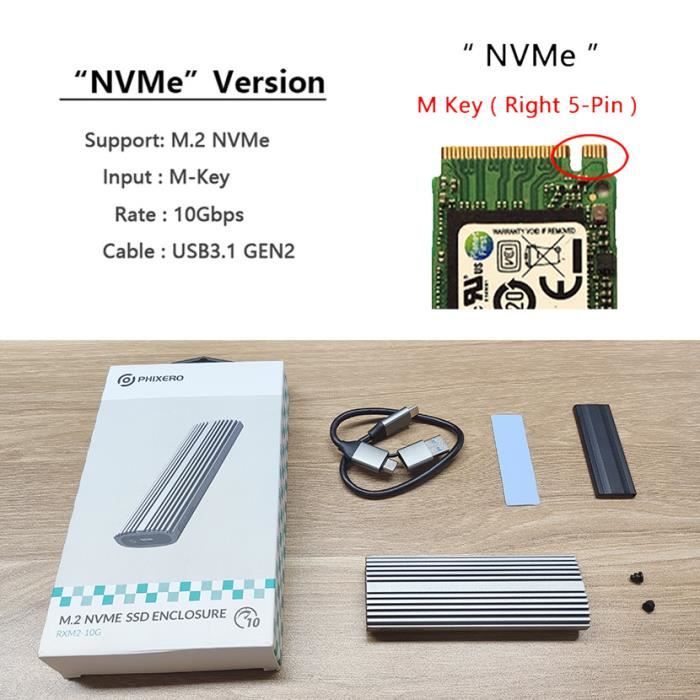 PHIXERO P10PRO Externe SSD 2TB - Portable NVMe Festplatte Bis 1050MB/s