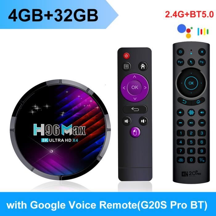 Boîtier Smart TV H96 MAX X3 S905x3, Android 9.0, 4 Go 32 Go 64 Go, Lecteur  Multimédia 4K, Assistant Vocal Google H96MAX Du 1,52 €