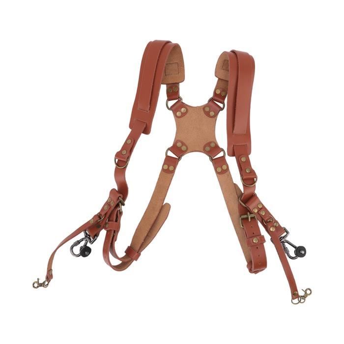 Harnais en cuir à double épaule, accessoires de sangle d'appareil photo