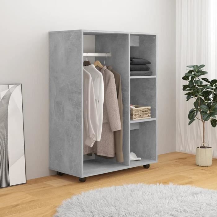 AKOZON Garde-robe Gris béton 80x40x110 cm Aggloméré - AKO7867917011801